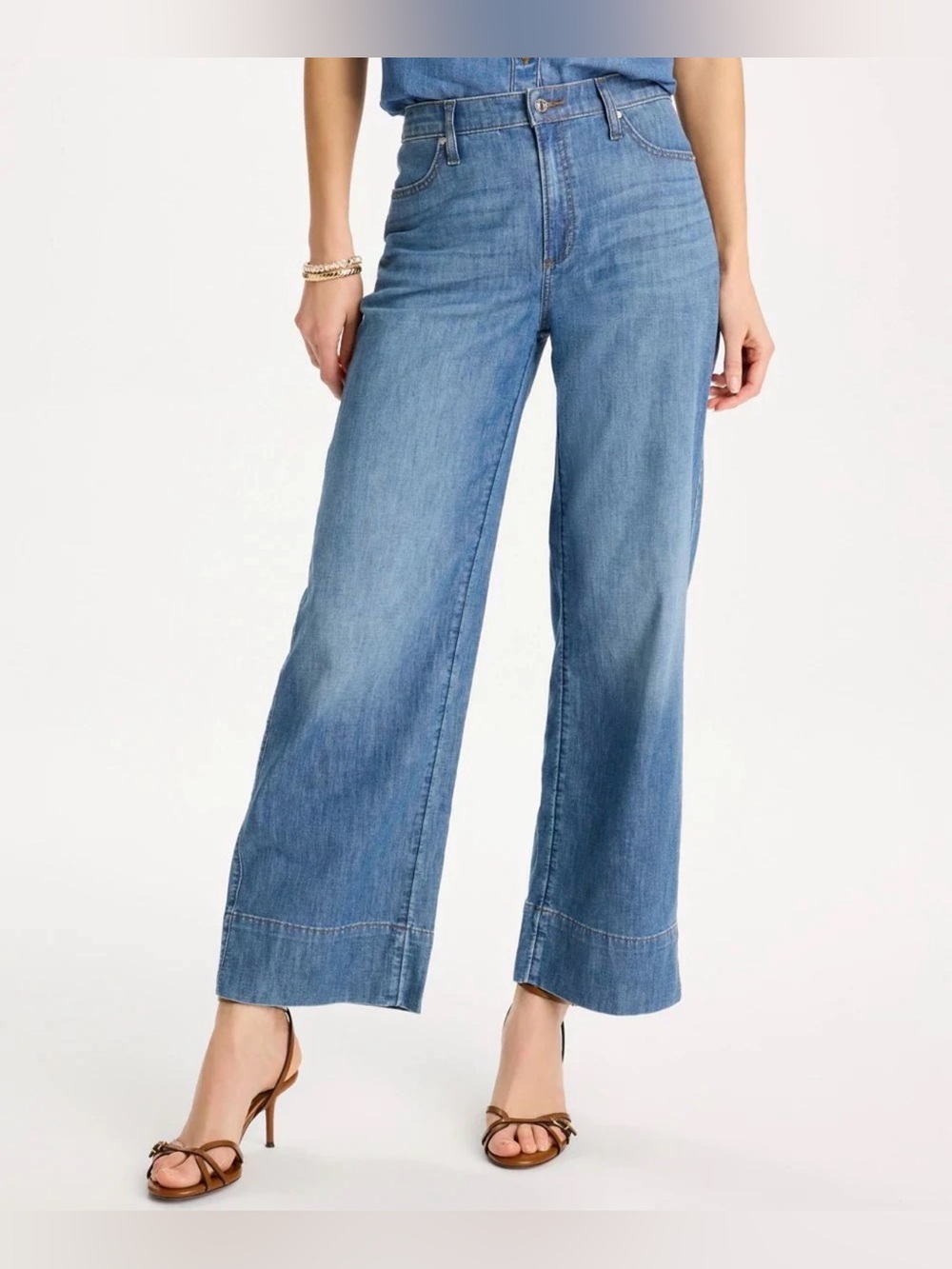 Chico’s High Rise Wide Leg Jeans Size 8R Blue